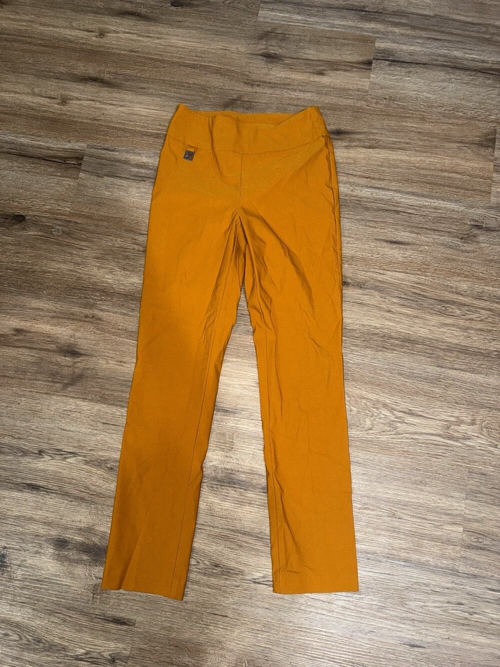 Joseph Ribkoff Pants 26x28 Orange Pull On Stretch Straight Leg Trousers Womens